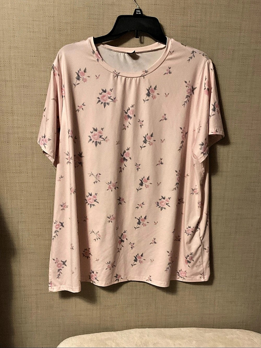 SHEIN Floral Short Sleeve Tee Floral Pink Short Sleeve Tee Size 2XL